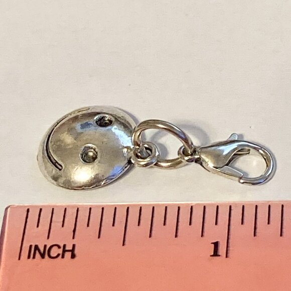 Smiley Face Clip On Charm For Bracelet Zipper Pull Bag Silver Tone Smile Happy - Picture 12 of 12